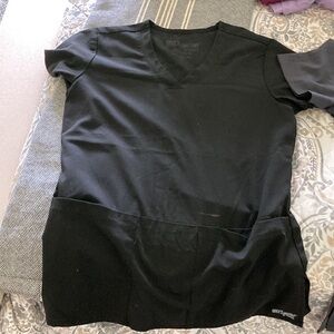 Two greys anatomy scrub tops black and dark gray